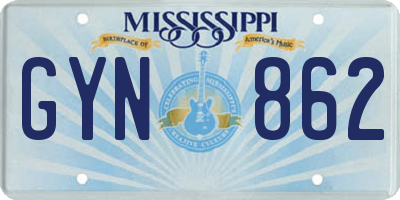 MS license plate GYN862