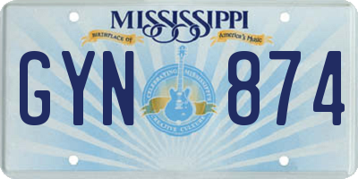 MS license plate GYN874