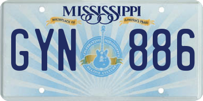 MS license plate GYN886