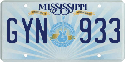 MS license plate GYN933