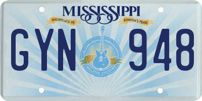 MS license plate GYN948