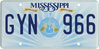 MS license plate GYN966