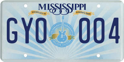 MS license plate GYO004