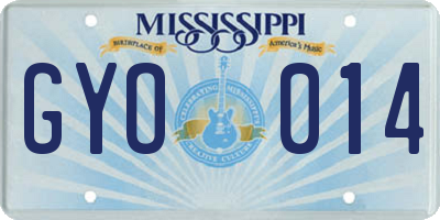 MS license plate GYO014