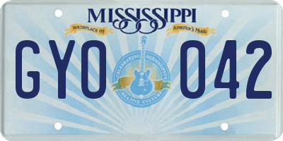 MS license plate GYO042