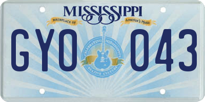 MS license plate GYO043