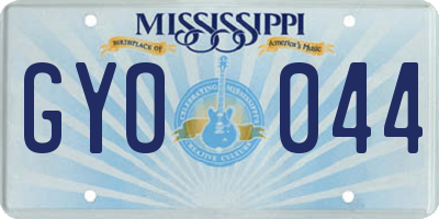 MS license plate GYO044