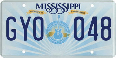 MS license plate GYO048