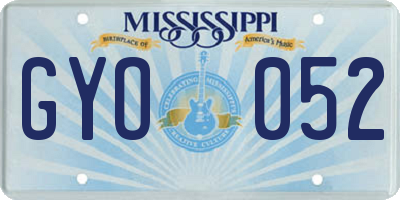 MS license plate GYO052