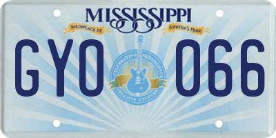 MS license plate GYO066