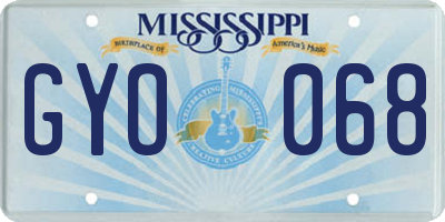 MS license plate GYO068