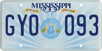 MS license plate GYO093