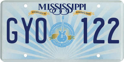 MS license plate GYO122