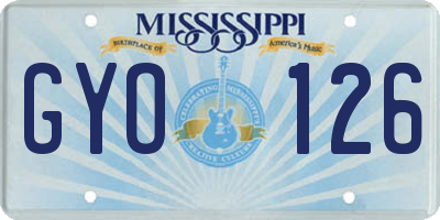 MS license plate GYO126