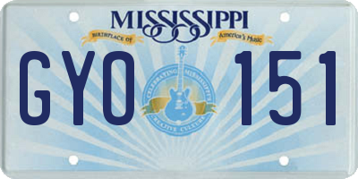 MS license plate GYO151