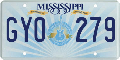 MS license plate GYO279