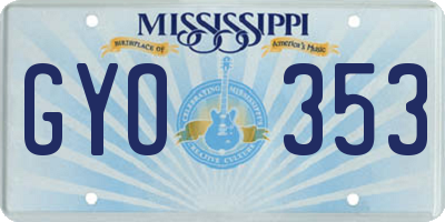 MS license plate GYO353