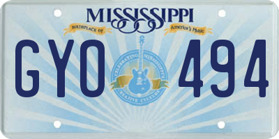 MS license plate GYO494