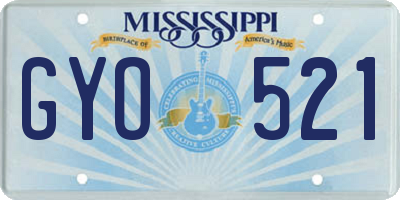 MS license plate GYO521