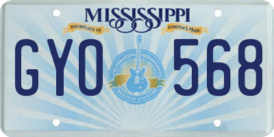 MS license plate GYO568
