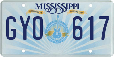 MS license plate GYO617
