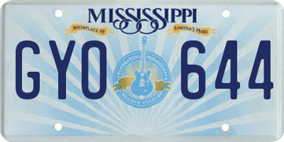 MS license plate GYO644