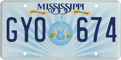 MS license plate GYO674