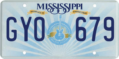 MS license plate GYO679