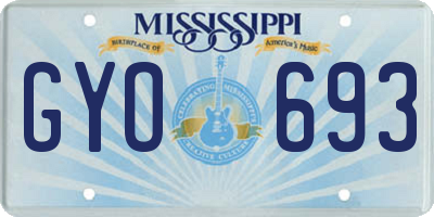 MS license plate GYO693