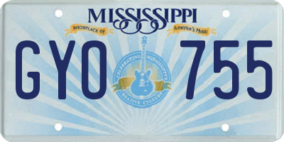 MS license plate GYO755