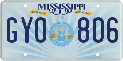 MS license plate GYO806