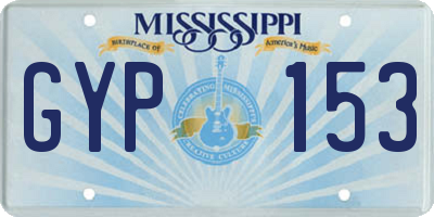 MS license plate GYP153