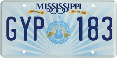 MS license plate GYP183