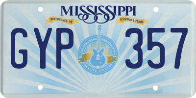 MS license plate GYP357