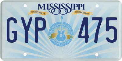 MS license plate GYP475