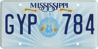 MS license plate GYP784