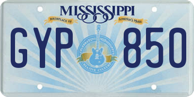 MS license plate GYP850