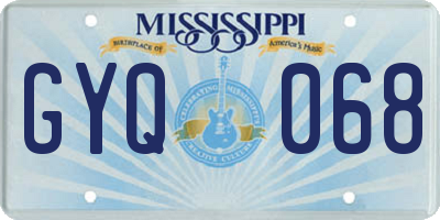MS license plate GYQ068