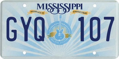 MS license plate GYQ107