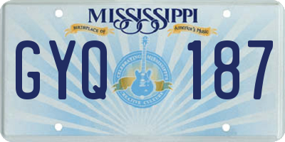 MS license plate GYQ187