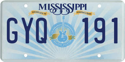 MS license plate GYQ191