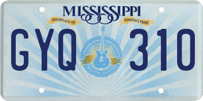 MS license plate GYQ310