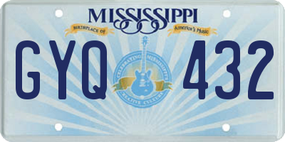 MS license plate GYQ432
