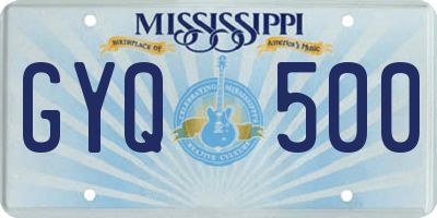 MS license plate GYQ500