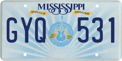 MS license plate GYQ531