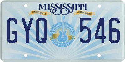 MS license plate GYQ546