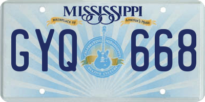 MS license plate GYQ668