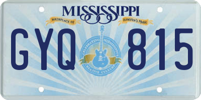 MS license plate GYQ815
