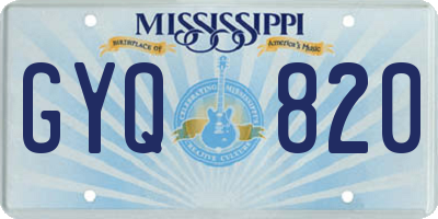 MS license plate GYQ820