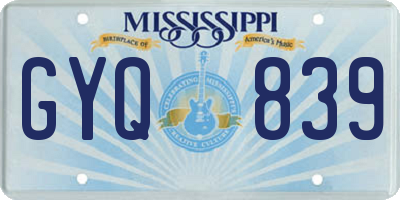 MS license plate GYQ839